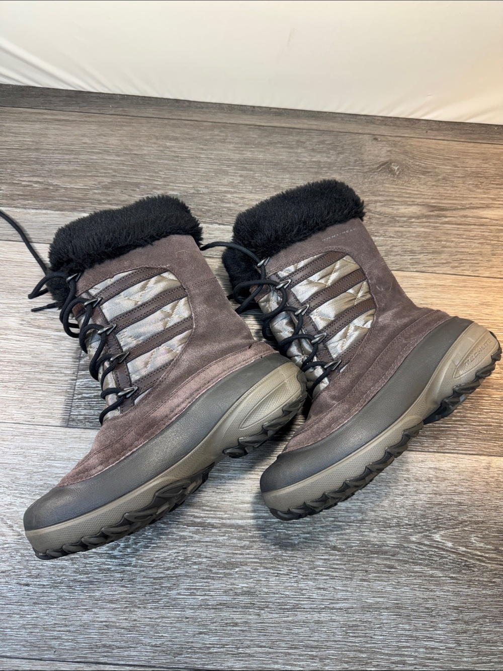 Columbia Brown Suede Faux-Fur Trim Winter Lace-Up Boots woman’s SZ 7 (180)
